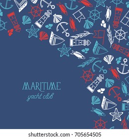 Maritime Colorful Yacht Club Poster