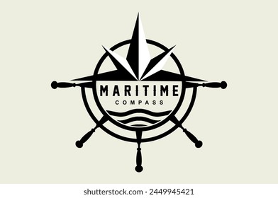 Maritime compass vector illustration, design transportation