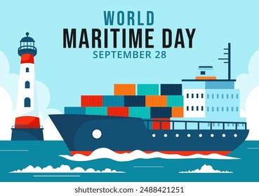 Maritime Day Social Media Background Flat Cartoon Hand Drawn Templates Illustration