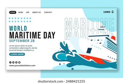 Maritime Day Social Media Landing Page Cartoon Hand Drawn Templates Background Illustration