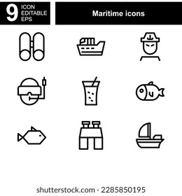 maritime icon or logo isolated sign symbol vector illustration - Collection of high quality black style vector icons 
