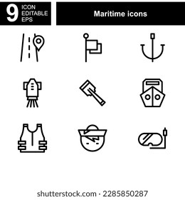 maritime icon or logo isolated sign symbol vector illustration - Collection of high quality black style vector icons 
