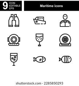 maritime icon or logo isolated sign symbol vector illustration - Collection of high quality black style vector icons 
