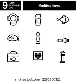 maritime icon or logo isolated sign symbol vector illustration - Collection of high quality black style vector icons 
