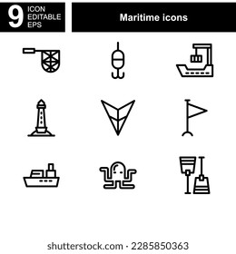 maritime icon or logo isolated sign symbol vector illustration - Collection of high quality black style vector icons 
