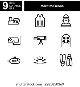 maritime icon or logo isolated sign symbol vector illustration - Collection of high quality black style vector icons 
