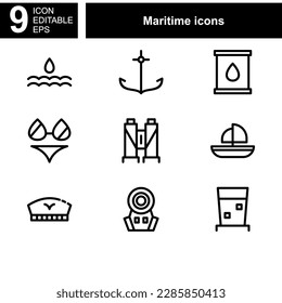 maritime icon or logo isolated sign symbol vector illustration - Collection of high quality black style vector icons 
