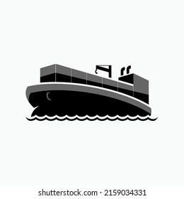 Icono marítimo. Transporte para la importación de exportación, carga en estilo glifo. Símbolo de envío - Vector.