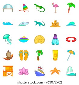 Maritime icons set. Cartoon set of 25 maritime vector icons for web isolated on white background