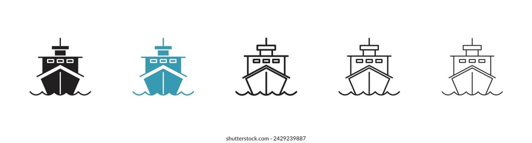 Maritime Journey Vector Icon Set. Nautical Adventure Vector Symbol for UI Design.