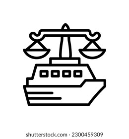 Maritime Law icon in vector. Illustration