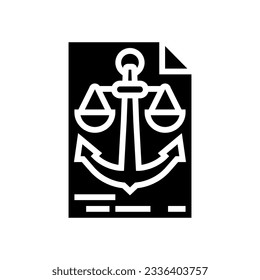 maritime law regulations glyph icon vector. maritime law regulations sign. isolated symbol illustration