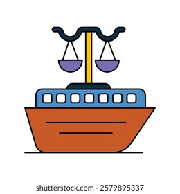 Maritime Laws icon with white background vector stock illustration