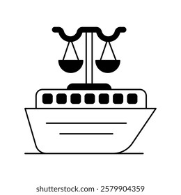 Maritime Laws icon with white background vector stock illustration