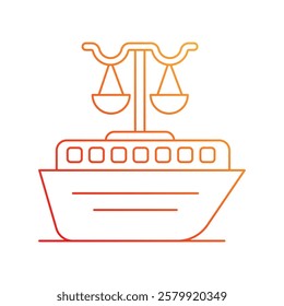 Maritime Laws icon with white background vector stock illustration