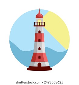 maritime light of the lighthouse isolated