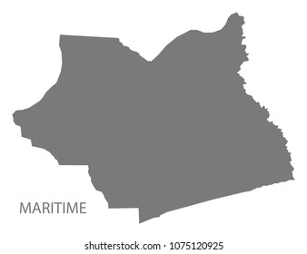Maritime map of Togo grey illustration shape