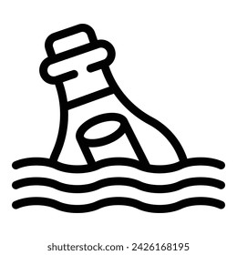 Maritime message icon outline vector. Dark lost. Empty hope