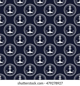 Maritime mood, Nautical pattern with anchors