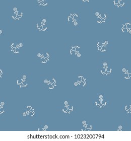 Maritime mood, Seamless nautical pattern with anchors