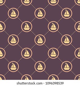 Maritime mood, Seamless nautical pattern with ships, vintage style