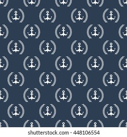 Maritime mood, Seamless nautical pattern with anchors