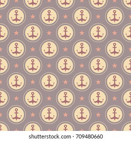 Maritime mood, Seamless nautical pattern with anchors