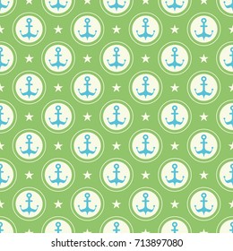 Maritime mood, Seamless nautical pattern with anchors