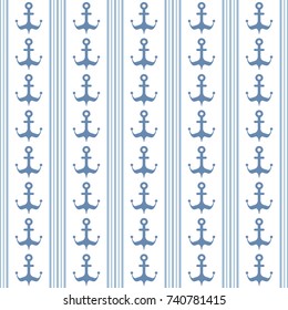Maritime mood, Seamless nautical pattern with anchors