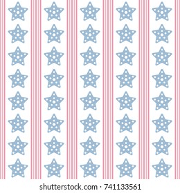 Maritime mood, Seamless nautical pattern with stars, striped background
