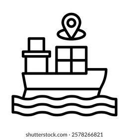 Maritime Navigation Vector Line Icon Design