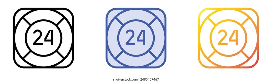 maritime rescue icon. Linear, Blue Fill and Gradient Style Design Isolated On White Background