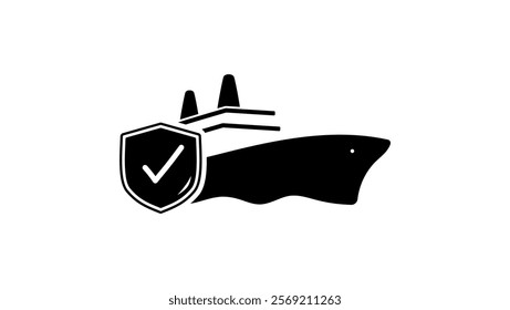 maritime safety symbol, black isolated silhouette