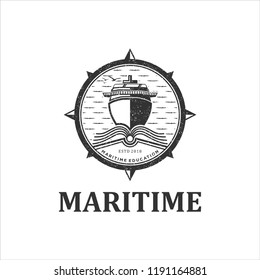 maritime school vintage logo design