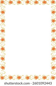 Maritime seashells frame. Marine frame template with underwater elements decoration
