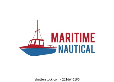 Maritime ship logo design boat icon symbol illustration marine nautical