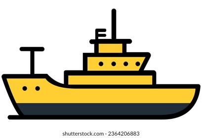 Maritime ships flat, Cargo ship container in the ocean transportation, shipping freight transportation. illustration vector
