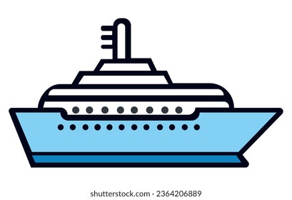 Maritime ships flat, Cargo ship container in the ocean transportation, shipping freight transportation. illustration vector
