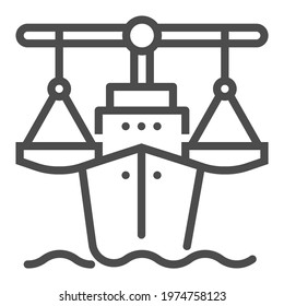 Maritime square line vector icon.