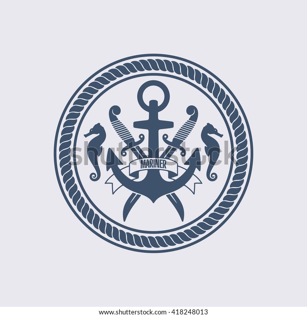 Maritime Symbol Vector Illustration Stock Vector Royalty Free 418248013