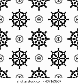 maritime symbols seamless pattern