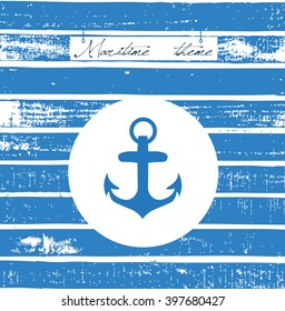 Maritime theme card. Vector