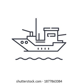 Maritime transport icon, linear isolated illustration, thin line vector, web design sign, outline concept symbol with editable stroke on white background.