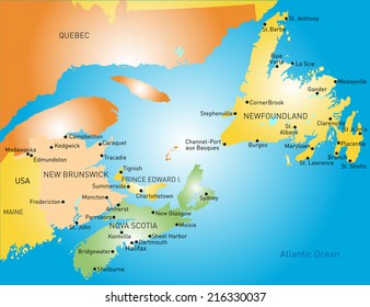 Maritime vector provinces color map