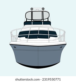 A maritime vessel is depicted in high-quality vector form in the front. It is used in print, online, and other media.