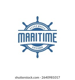 Maritime wheel ship on white background