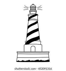 Maritimo lighthouse autical, navy, and marine, vector, icon, sketch.