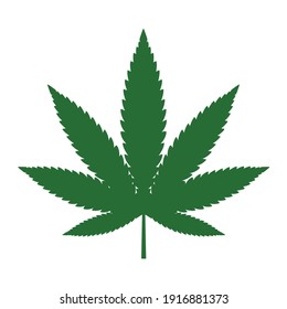 Mariuhana Leaf Symbol, Marijuana Or Hemp Icon, Cannabis Medical Sign, Weed Drug Vector Illustration .