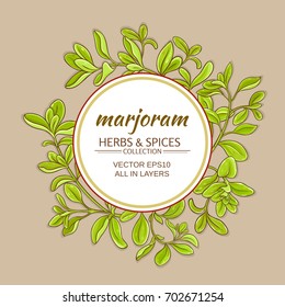 marjoram branches vector frame on color background