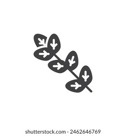 Icono de Vector de Marjoram Sprigs. Signo plano relleno para concepto móvil y Diseño web. Mejorana deja icono de glifo. Símbolo, ilustración del logotipo. Vector gráfico